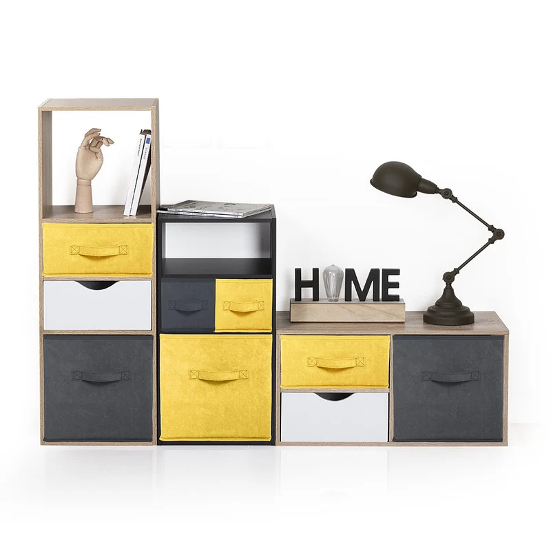 Faltbare schwarze Aufbewahrungsbox aus Samt 31 x 31 x 31 cm Five®