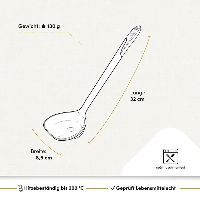 Schöpfkelle mit robustem Edelstahlkern