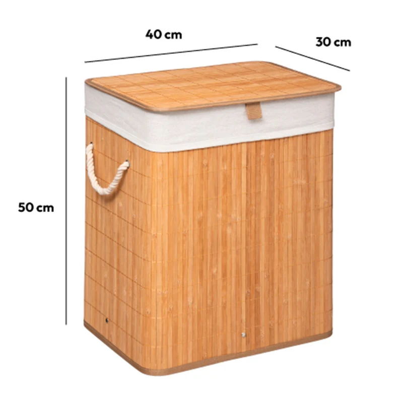 Wäschekorb aus Bambus mit Griffen 60 Liter Five®