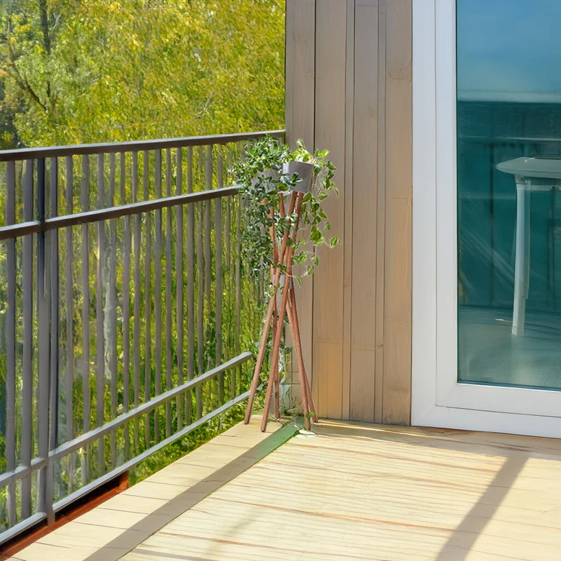 Hochgarten / Pflanzgestell | DM 40 x H 150 cm | 5 Stück Übertöpfe Beton grau oder weiß DM 13 cm | Gestell Eiche | Made in Germany