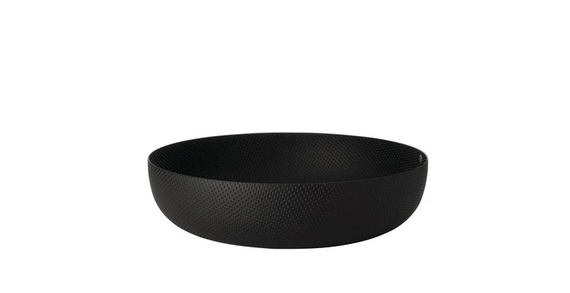Runde Schale Texture 24 cm schwarz, Stahl