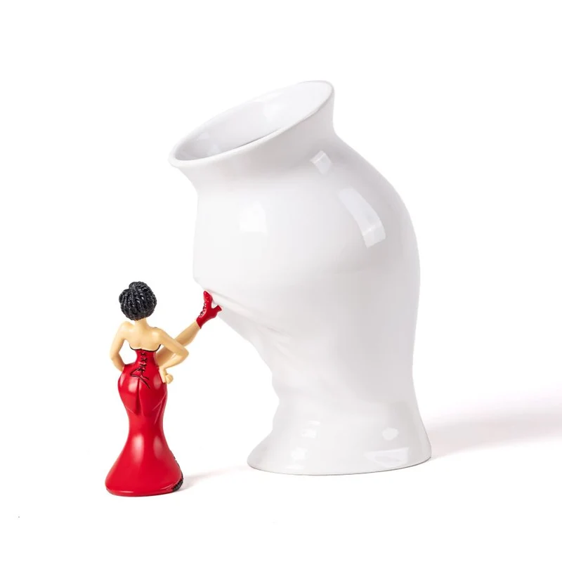 Seletti Circus Lucy Vaso in porcellana con statuetta