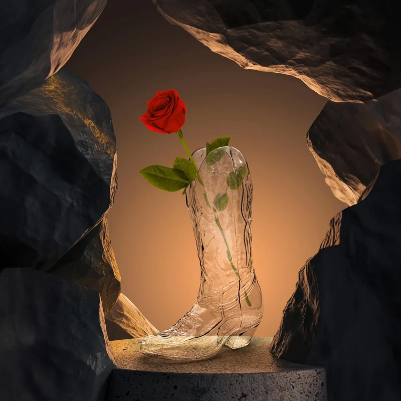 Seletti Crystalbootie-Diesel vaso in vetro
