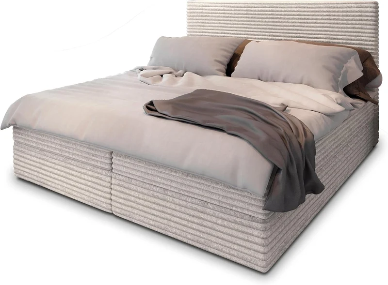 Masseno Boxspringbett PISA – Komplett-Set mit Matratze & Topper, Bettkasten, Polsterbetth