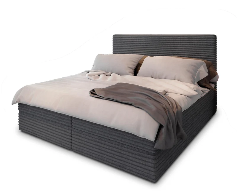 Masseno Boxspringbett PISA – Komplett-Set mit Matratze & Topper, Bettkasten, Polsterbetth