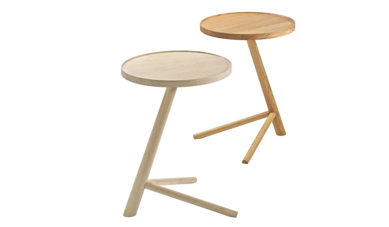 Beistelltisch Mikado | Eichenholz geölt | natur oder weiß | Ø 45 cm Höhe 62 cm | Made in Germany