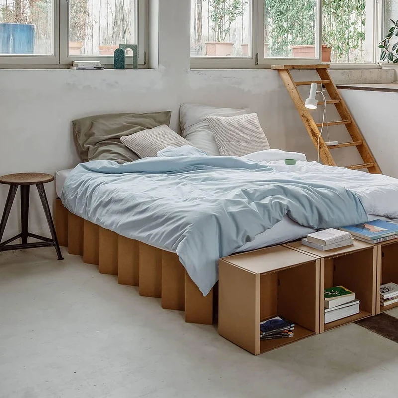 ROOM IN A BOX Faltbett aus Wellpappe – Klappbett ohne Lattenrost, nachhaltig & platzsparendh