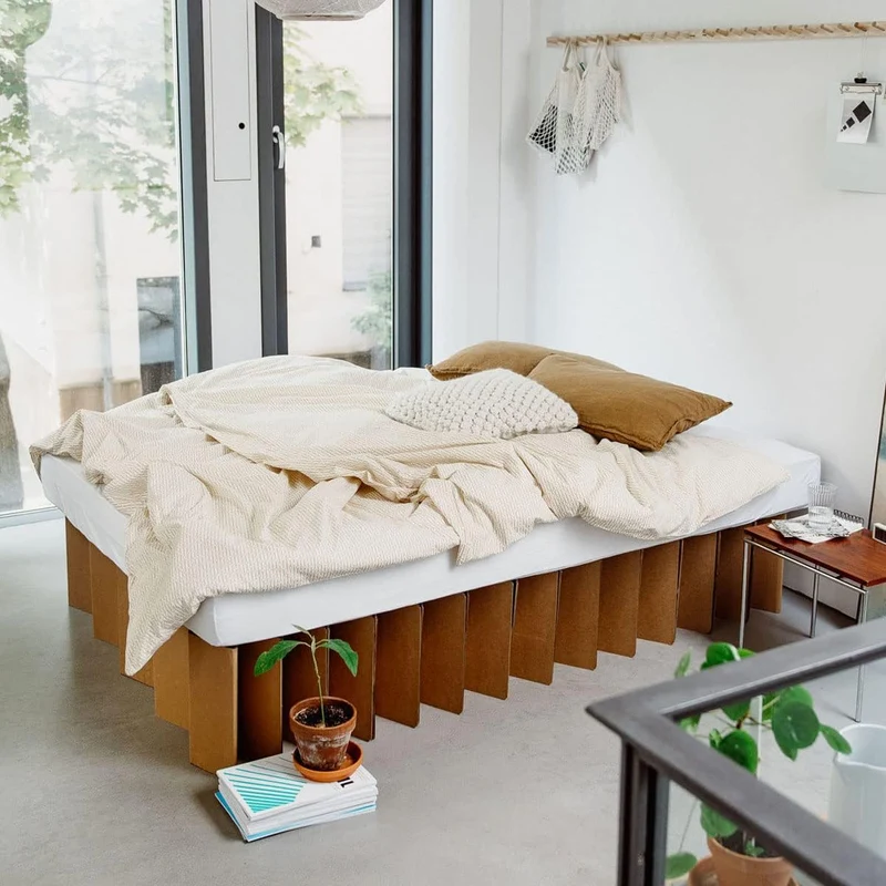 ROOM IN A BOX Faltbett aus Wellpappe – Klappbett ohne Lattenrost, nachhaltig & platzsparendh