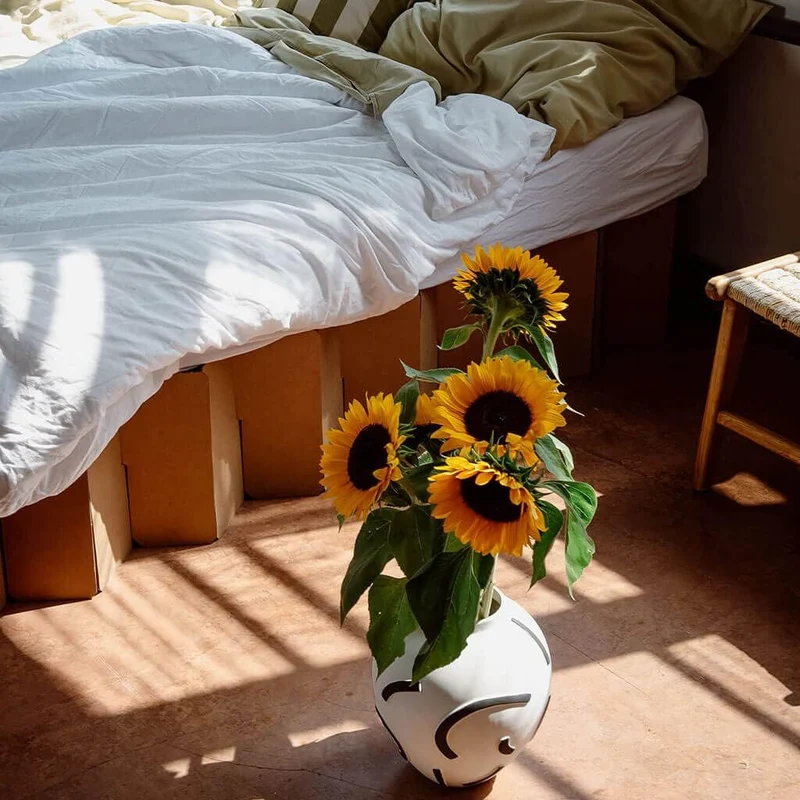 ROOM IN A BOX Faltbett aus Wellpappe – Klappbett ohne Lattenrost, nachhaltig & platzsparendh