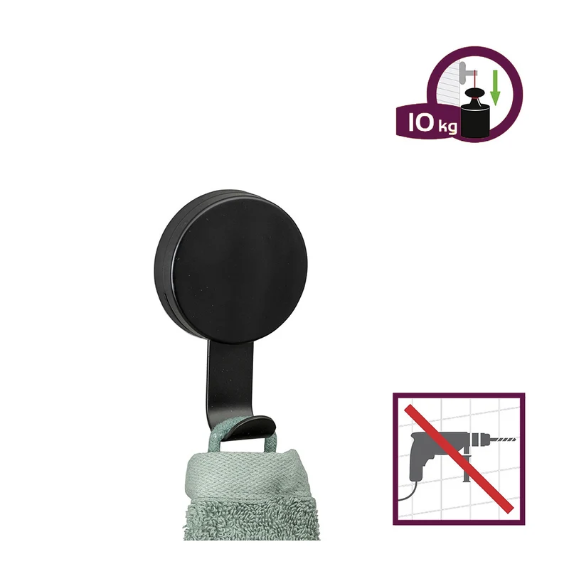 Handtuchhaken ohne Bohren schwarz Wenko - Pavia Black