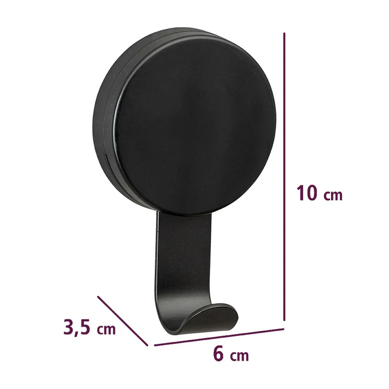 Handtuchhaken ohne Bohren schwarz Wenko - Pavia Black