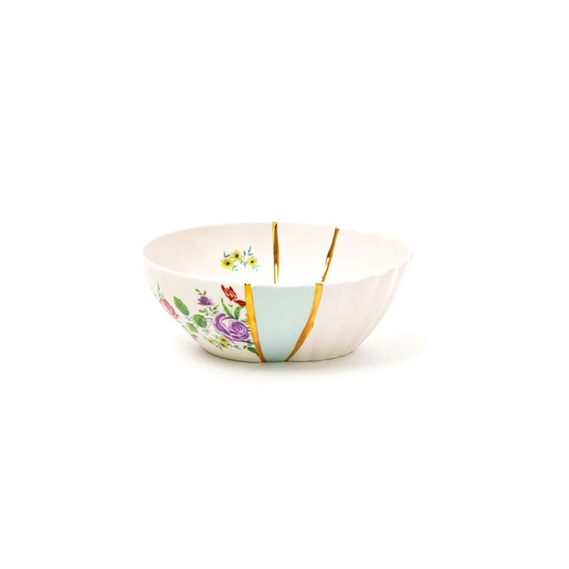 Seletti Kintsugi Ciotola in Porcellana, 19 cm