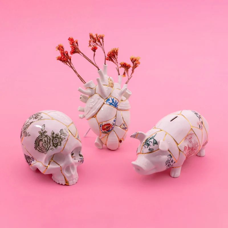 Seletti Kintsugi Piggy Bank salvadanaio in ceramica