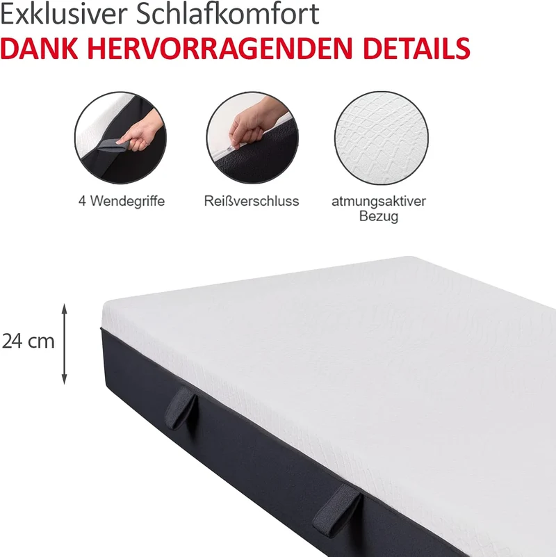 Matratzen Concord Taschenfederkernmatratze mit Duo Topper, Kaltschaum, Öko-Tex, atmungsaktivh