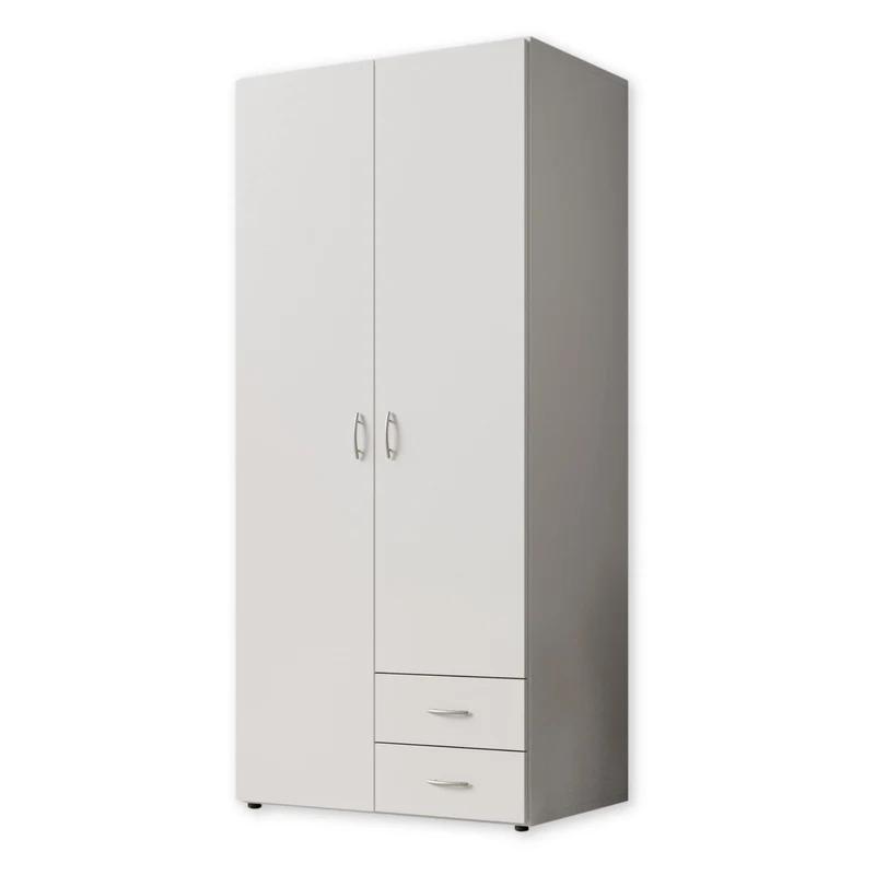 Stella Trading Kleiderschrank mit Drehtüren – Holzschrank für Schlafzimmer, zeitloses Designh