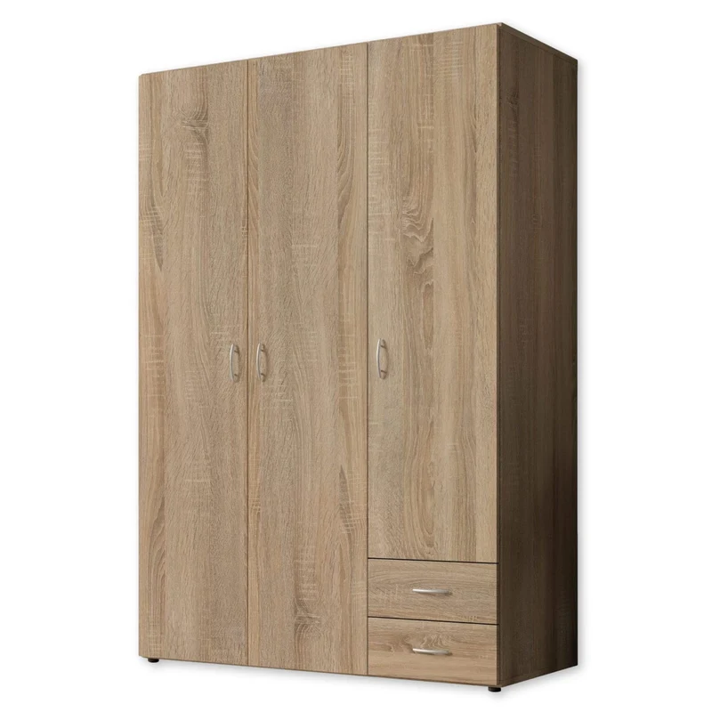 Stella Trading Kleiderschrank mit Drehtüren – Holzschrank für Schlafzimmer, zeitloses Designh