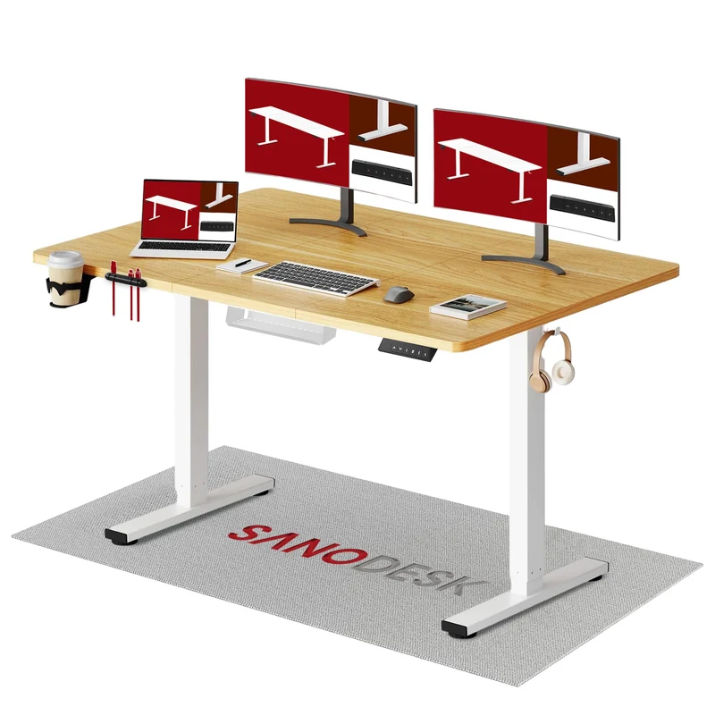 SANODESK höhenverstellbarer Schreibtisch – XXL Standing Desk elektrisch, ergonomisch, stabilh