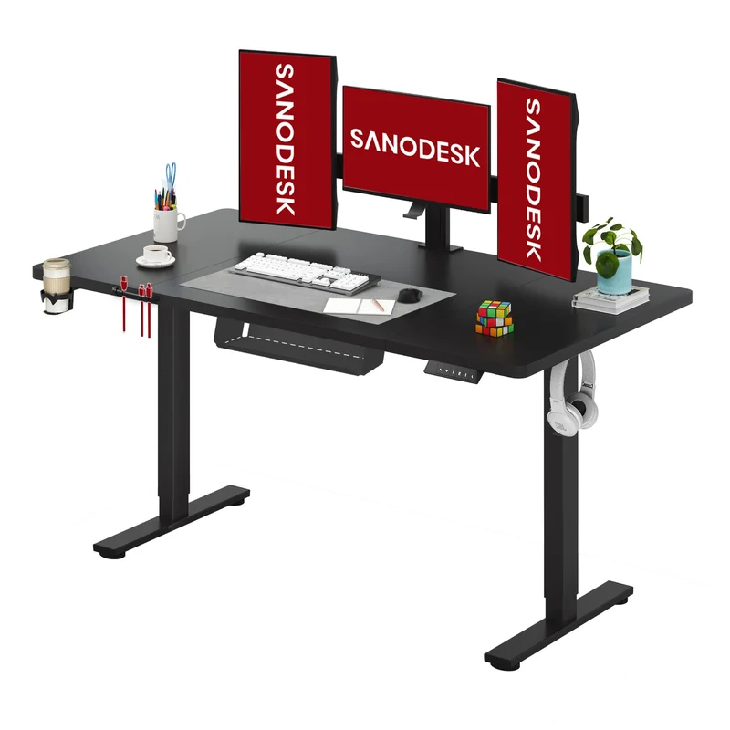 SANODESK höhenverstellbarer Schreibtisch – XXL Standing Desk elektrisch, ergonomisch, stabilh