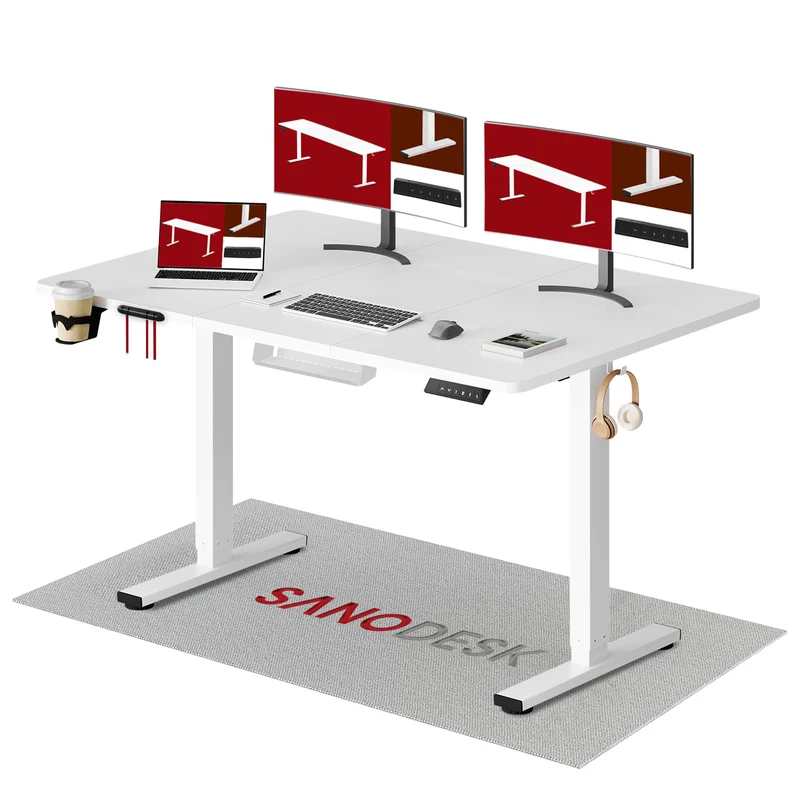SANODESK höhenverstellbarer Schreibtisch – XXL Standing Desk elektrisch, ergonomisch, stabilh