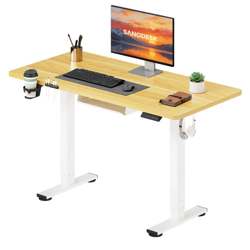 SANODESK höhenverstellbarer Schreibtisch – XXL Standing Desk elektrisch, ergonomisch, stabilh