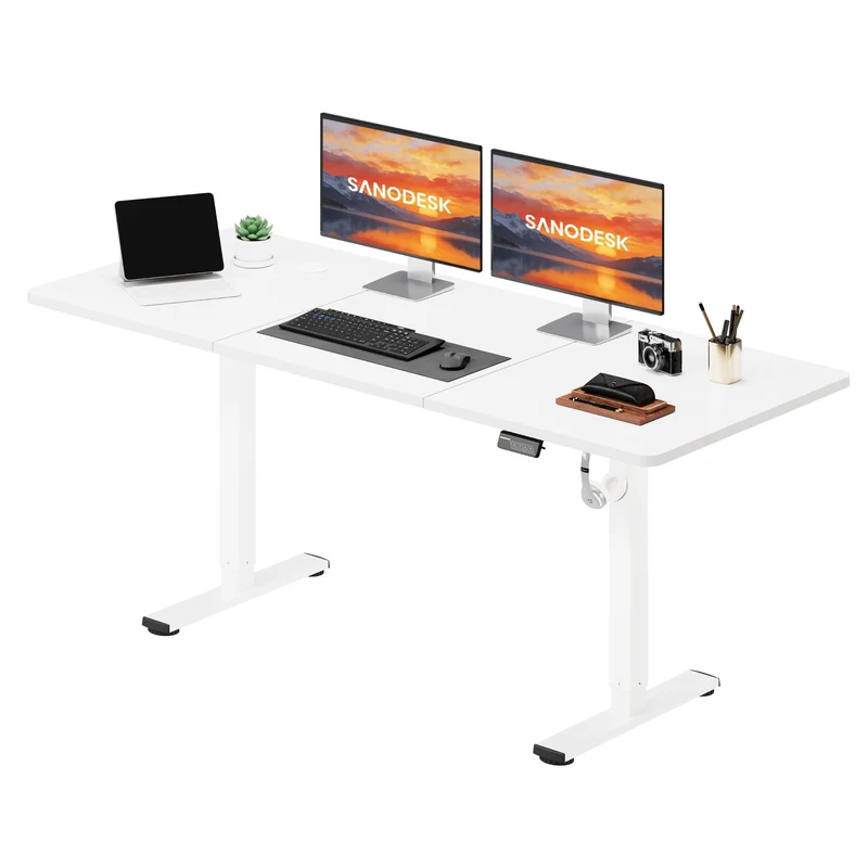 SANODESK höhenverstellbarer Schreibtisch – XXL Standing Desk elektrisch, ergonomisch, stabilh