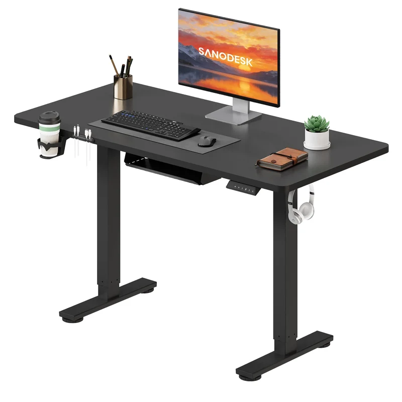 SANODESK höhenverstellbarer Schreibtisch – XXL Standing Desk elektrisch, ergonomisch, stabilh