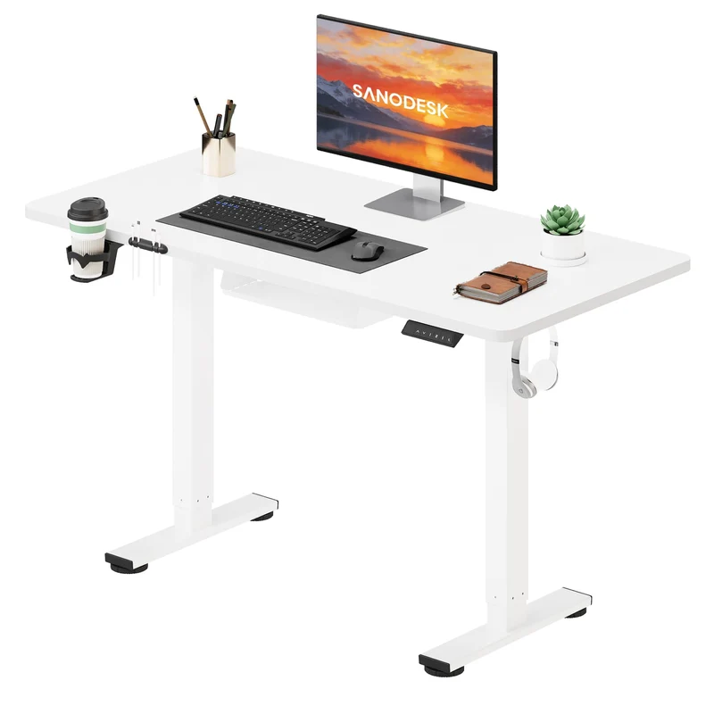 SANODESK höhenverstellbarer Schreibtisch – XXL Standing Desk elektrisch, ergonomisch, stabilh