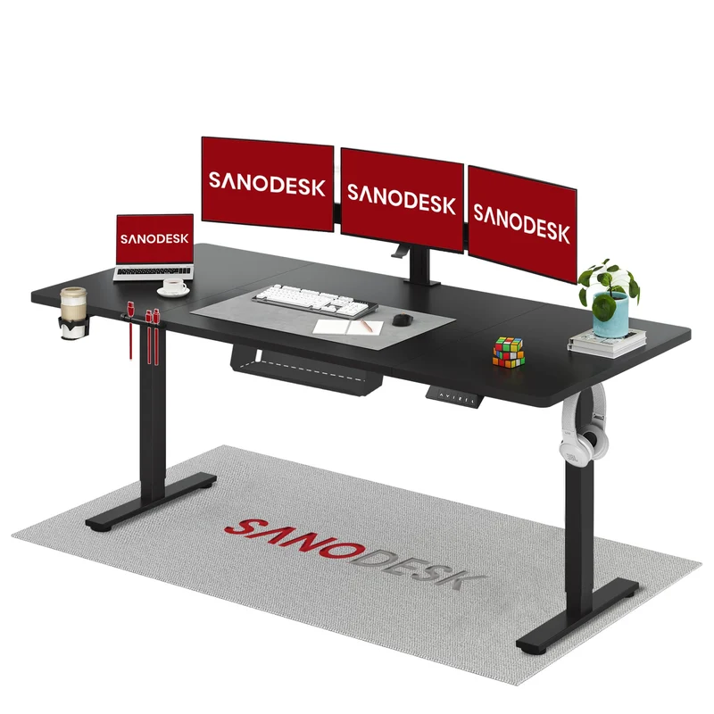 SANODESK höhenverstellbarer Schreibtisch – XXL Standing Desk elektrisch, ergonomisch, stabilh