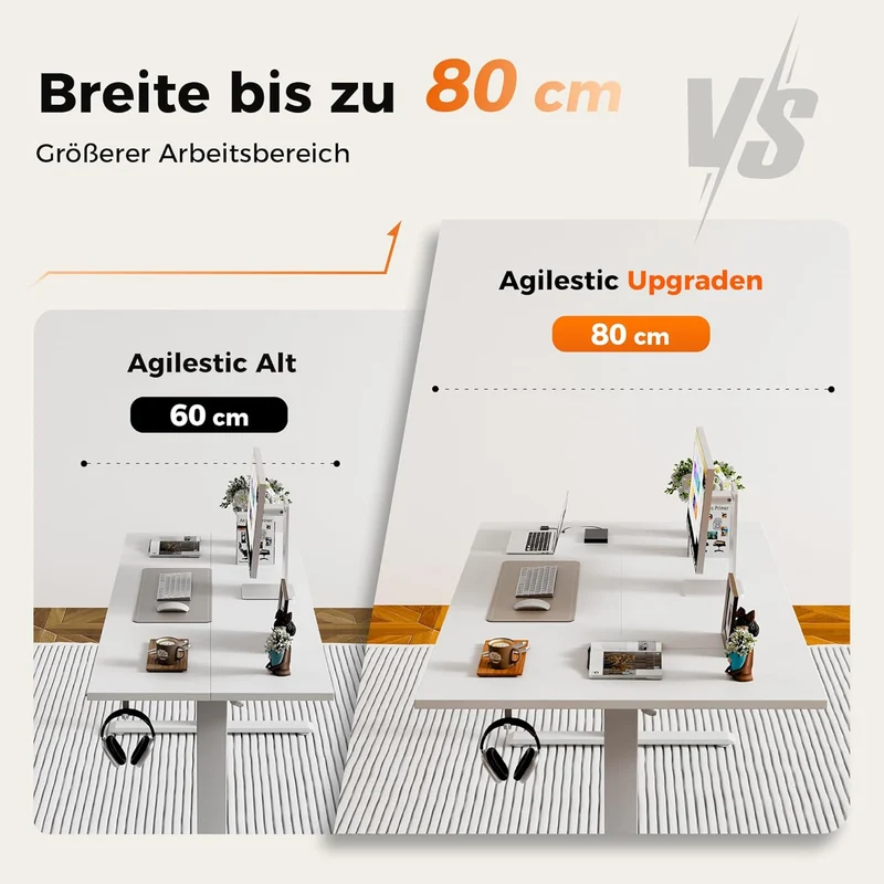 Agilestic höhenverstellbarer Schreibtisch elektrisch – ergonomisch, stabil, flexibelh