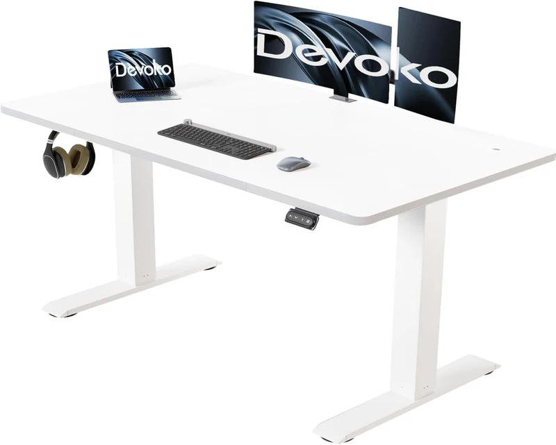 Devoko höhenverstellbarer Schreibtisch elektrisch – ergonomisch, stabil, mit Speicherfunktionh