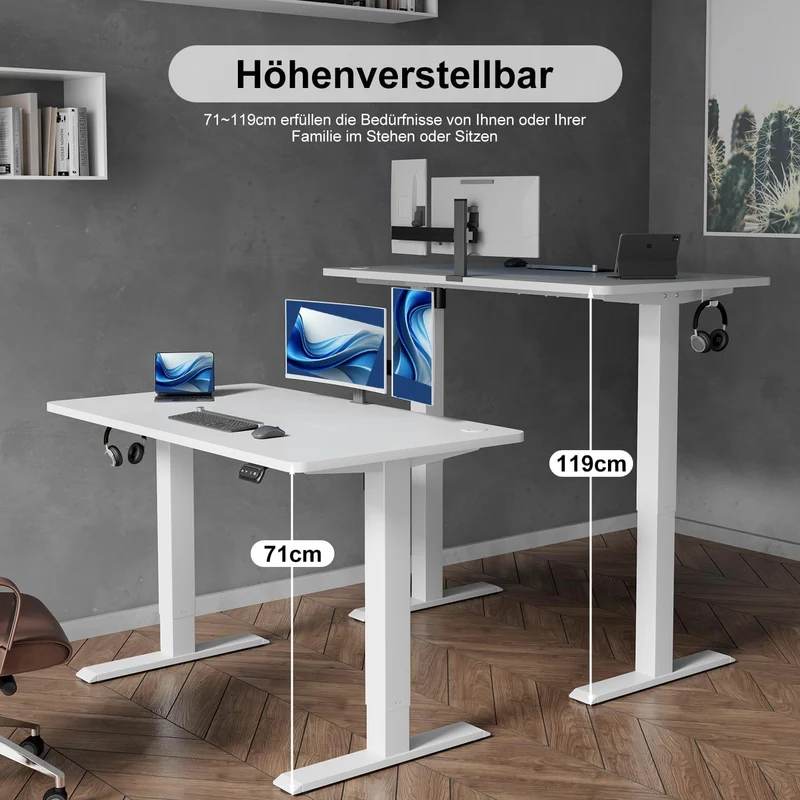 Devoko höhenverstellbarer Schreibtisch elektrisch – ergonomisch, stabil, mit Speicherfunktionh