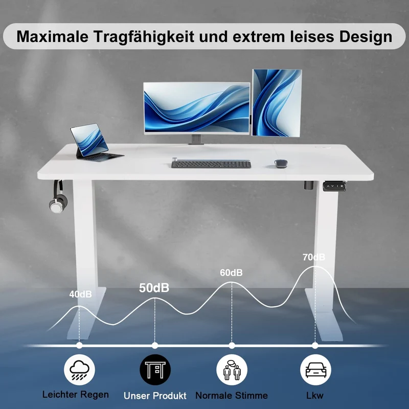 Devoko höhenverstellbarer Schreibtisch elektrisch – ergonomisch, stabil, mit Speicherfunktionh