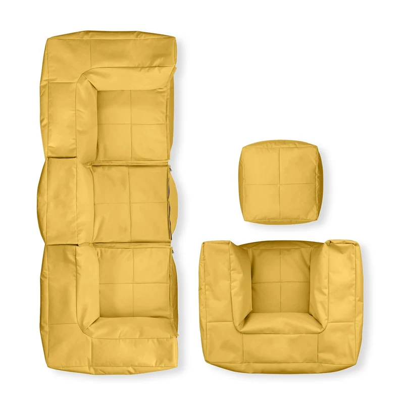 Lumaland Modulares Cord Sitzsack Sofa Set – Bean Bag Module mit EPS-Füllung, Weich, Indoor, Modernh