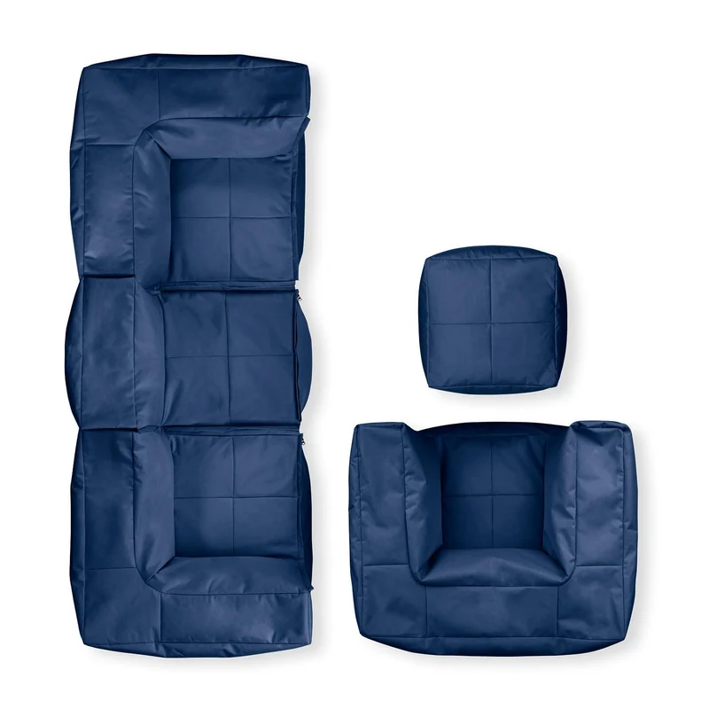 Lumaland Modulares Cord Sitzsack Sofa Set – Bean Bag Module mit EPS-Füllung, Weich, Indoor, Modernh