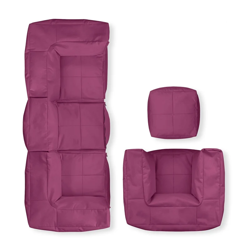 Lumaland Modulares Cord Sitzsack Sofa Set – Bean Bag Module mit EPS-Füllung, Weich, Indoor, Modernh