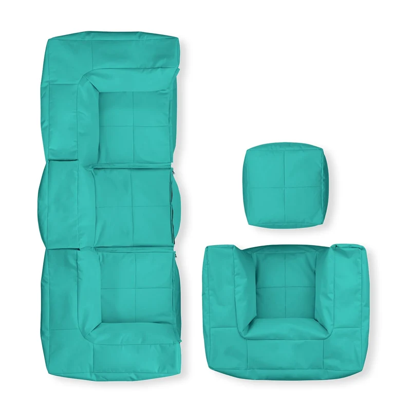 Lumaland Modulares Cord Sitzsack Sofa Set – Bean Bag Module mit EPS-Füllung, Weich, Indoor, Modernh