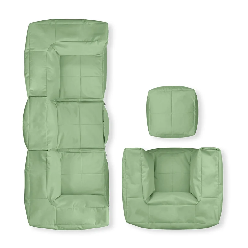 Lumaland Modulares Cord Sitzsack Sofa Set – Bean Bag Module mit EPS-Füllung, Weich, Indoor, Modernh