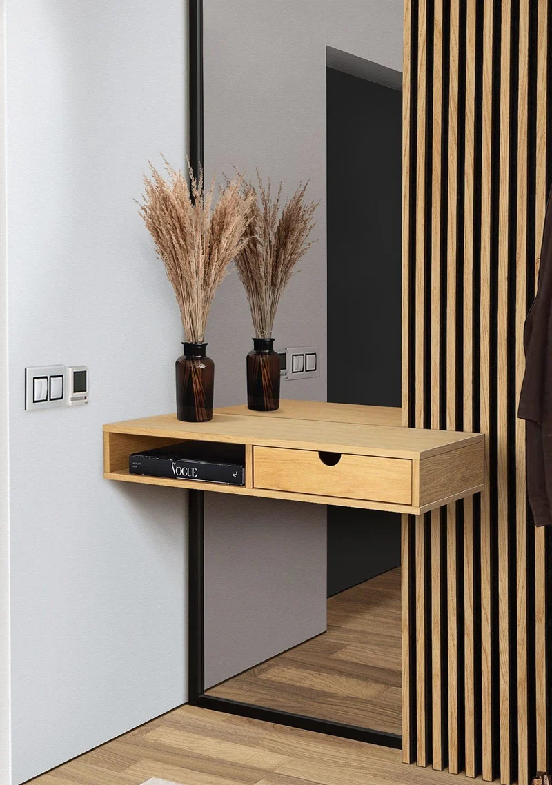 Woodman Farsta Wand-Stauraumschrank Eiche Furnier – FSC, Schwebend, Modern, Platzsparendh