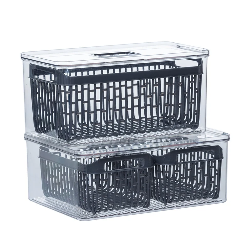 Stapelbare Kühlschrank-Aufbewahrungsbox mit Tropfeinsatz Five®