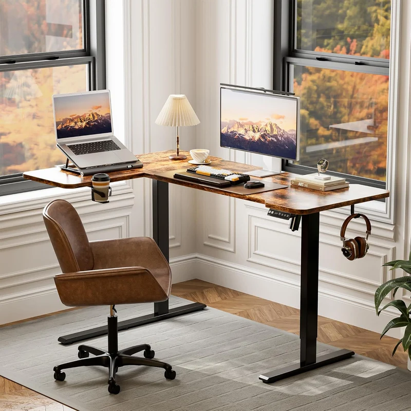 Acrolix Eckschreibtisch elektrisch höhenverstellbar – L-Form, ergonomisch, stabilh