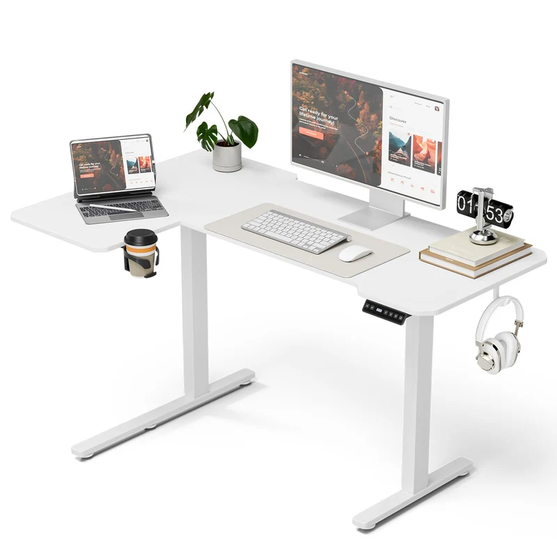 Acrolix Eckschreibtisch elektrisch höhenverstellbar – L-Form, ergonomisch, stabilh