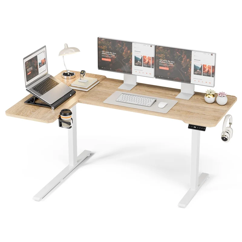 Acrolix Eckschreibtisch elektrisch höhenverstellbar – L-Form, ergonomisch, stabilh