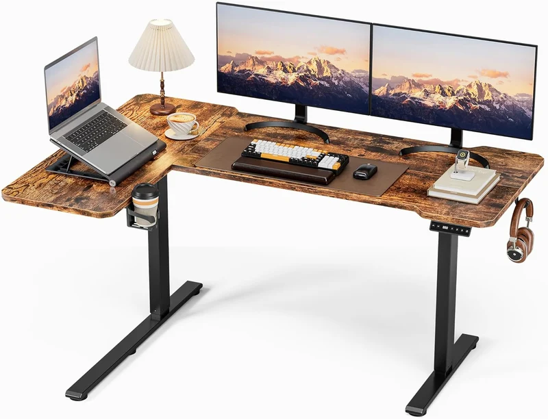 Acrolix Eckschreibtisch elektrisch höhenverstellbar – L-Form, ergonomisch, stabilh