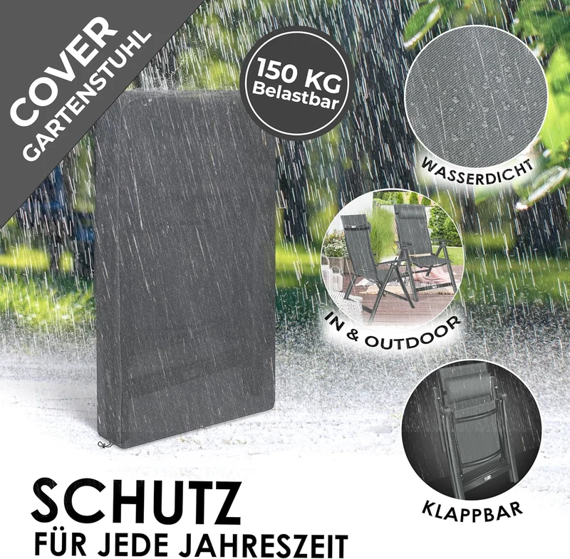 KESSER Gartenstuhl Hochlehner – Klappstuhl Aluminium, Wetterfest, Mit Kopfkissen, Outdoorh