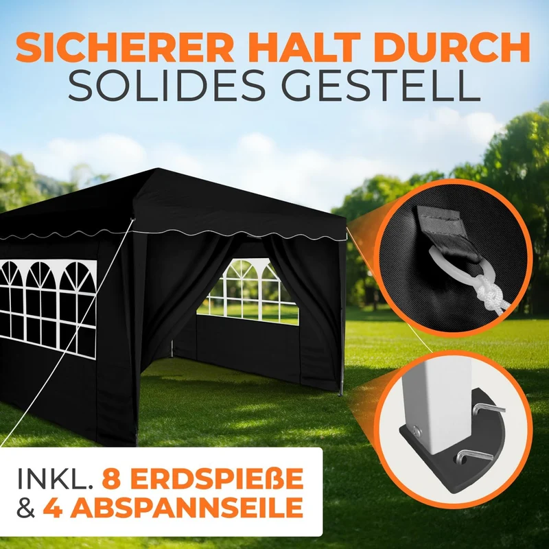Kronenburg Faltpavillon Pop-Up Pavillon – UV50+, Wasserdicht, Mit Seitenteilenh