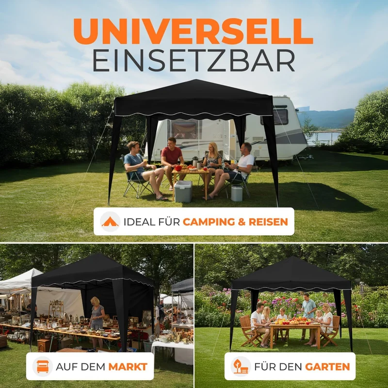 Kronenburg Faltpavillon Pop-Up Pavillon – UV50+, Wasserdicht, Mit Seitenteilenh