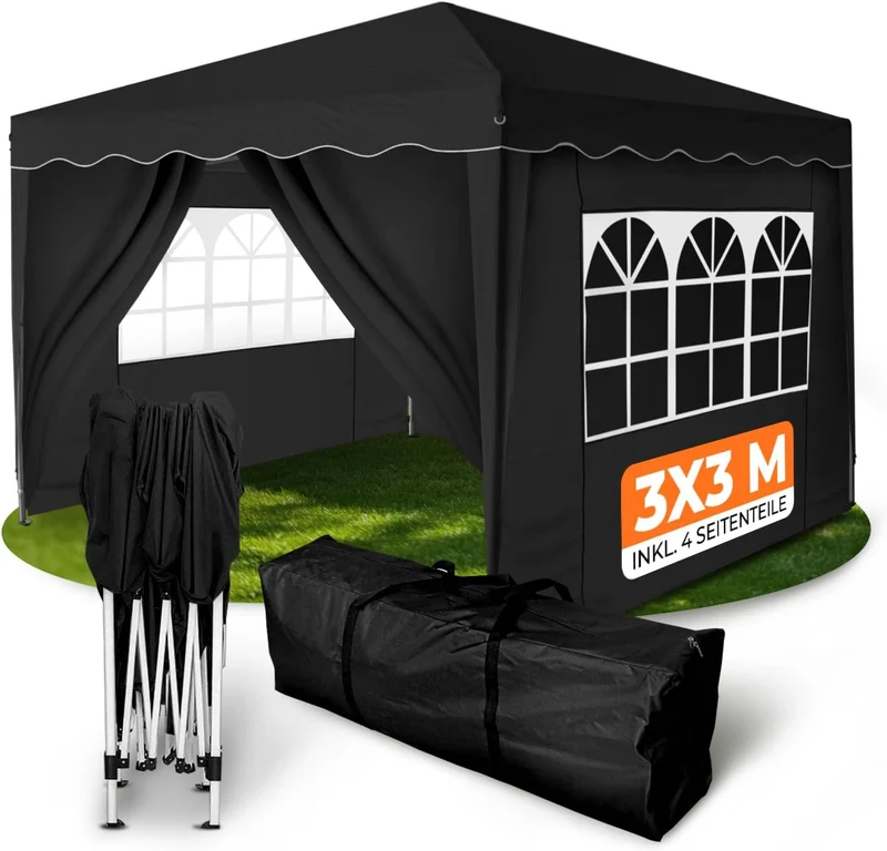 Kronenburg Faltpavillon Pop-Up Pavillon – UV50+, Wasserdicht, Mit Seitenteilenh