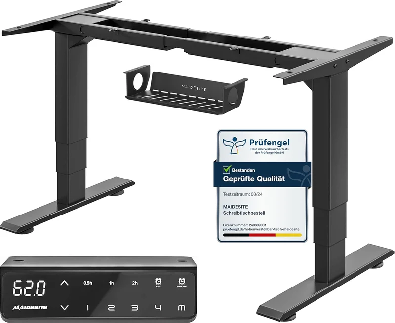 MAIDeSITe T2 Pro Plus Höhenverstellbarer Schreibtisch elektrisch mit Dual-Motor, 4 Memory-Steuerung, Sitz-Steh-Erinnerung, 100–220 cm Tischplatteh