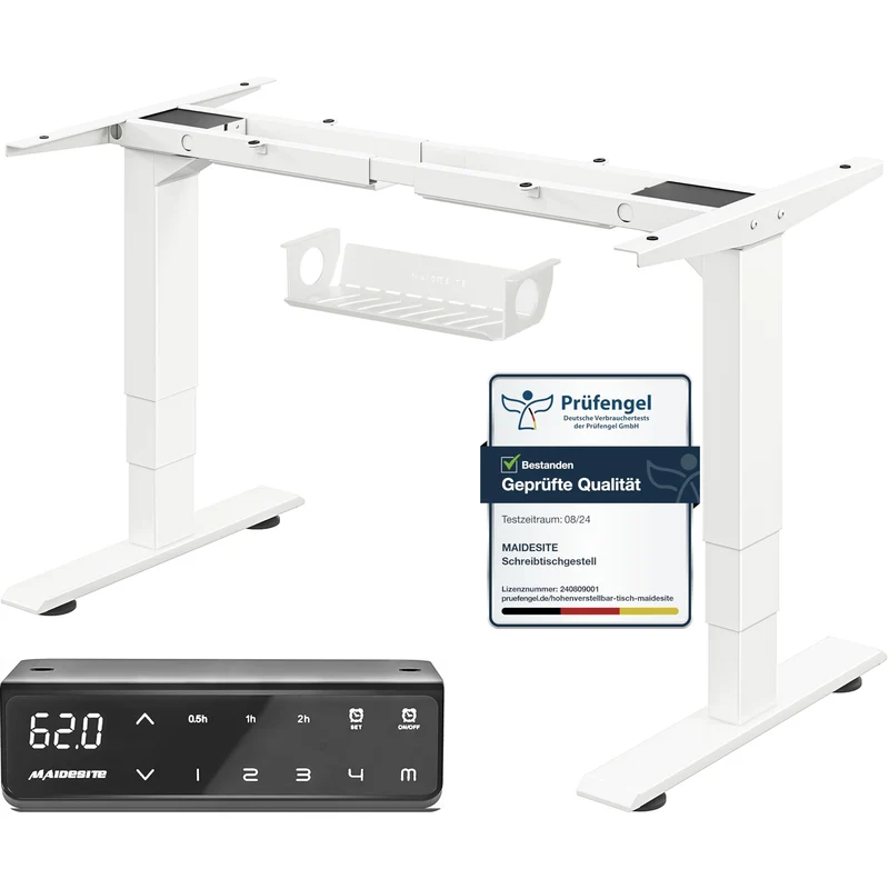 MAIDeSITe T2 Pro Plus Höhenverstellbarer Schreibtisch elektrisch mit Dual-Motor, 4 Memory-Steuerung, Sitz-Steh-Erinnerung, 100–220 cm Tischplatteh