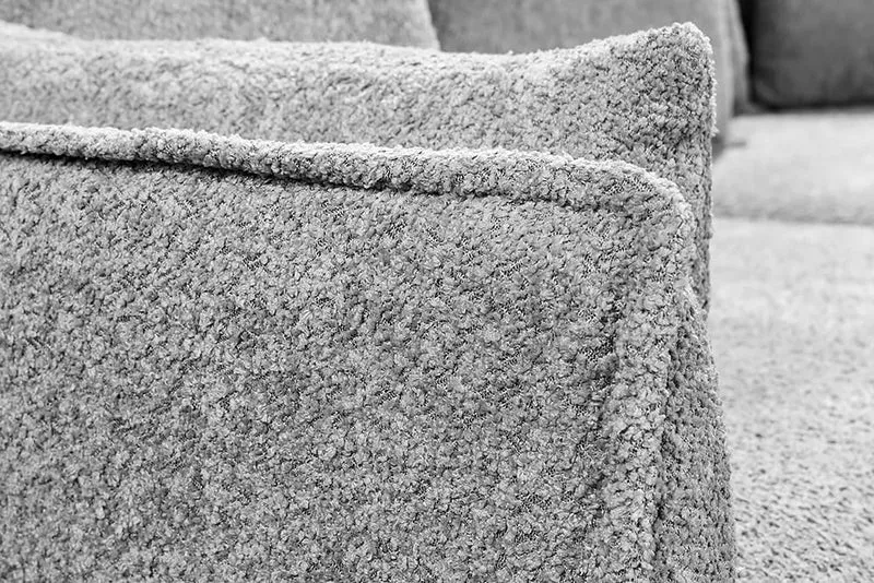 Riess Ambiente Heaven 3-Sitzer Sofa 200 cm Grau Bouclé Federkern Couch Modern Rücken echth